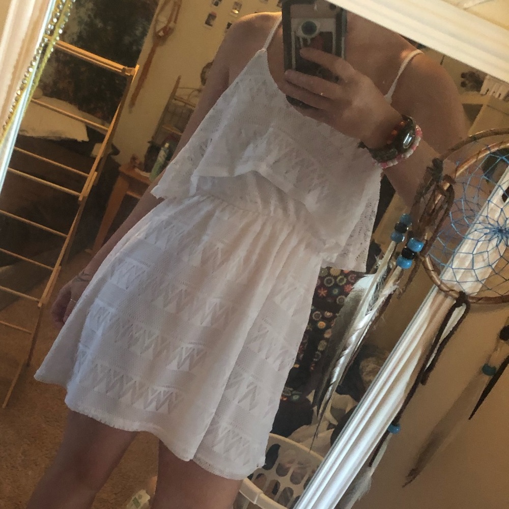 Guess White Crochet Summer Dress Boho